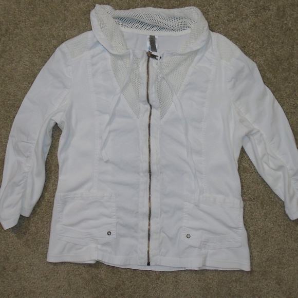Murphy Poplin Fitted Zip Up Jacket by XCVI